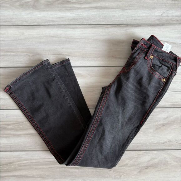 True Religion Becca Mid Rise Boot Cut Jeans Black Size 27 NWT - Picture 5 of 9